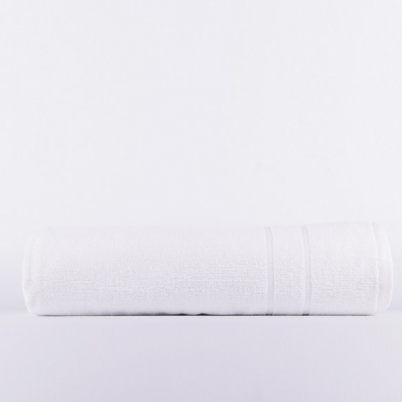Toalla de baño blanca lisa de hostelería de algodón 100%