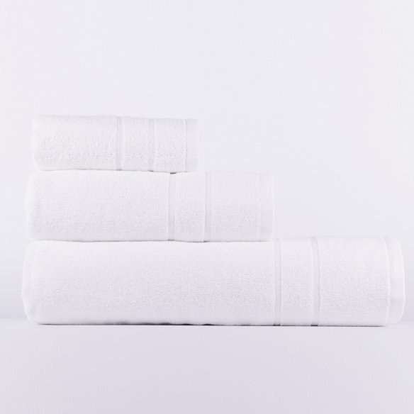 Toalla de baño blanca lisa de hostelería de algodón 100%