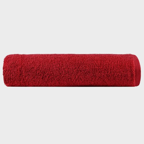 Toalla de baño roja lisa de algodón 100%