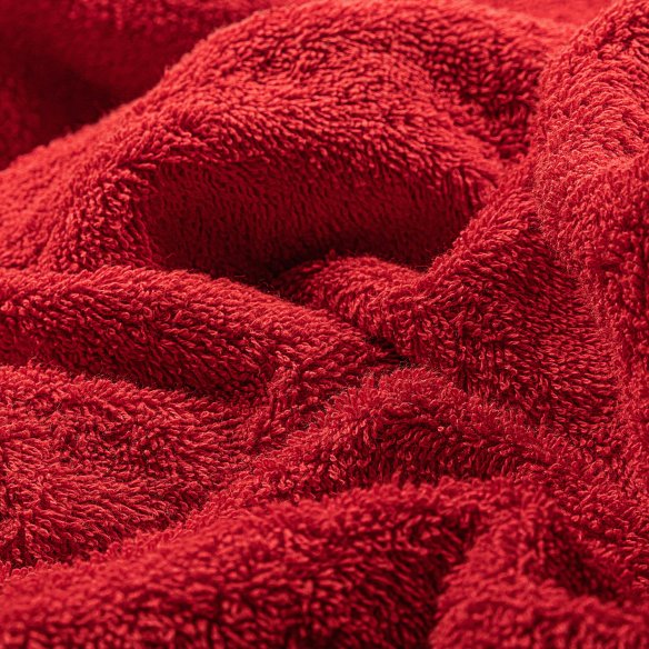 Toalla de baño roja lisa de algodón 100%