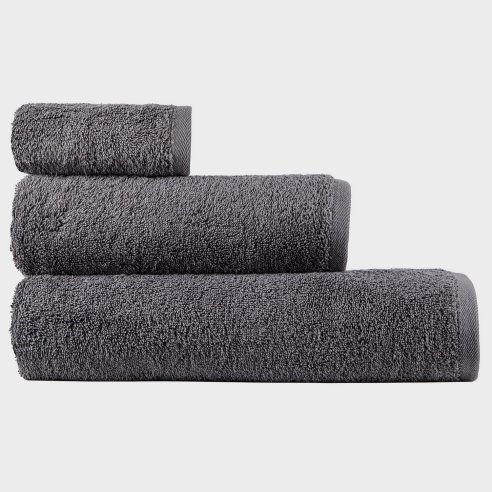 Toalla de baño antracita lisa de algodón 100%