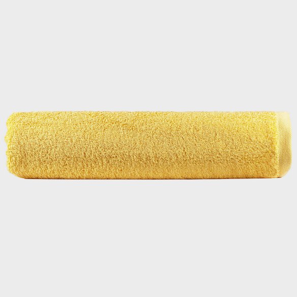 Toalla de baño amarilla lisa de algodón 100%