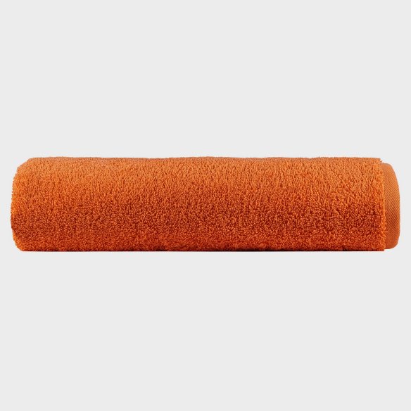 Toalla de baño naranja lisa EXCLUSIVE de algodón 100%