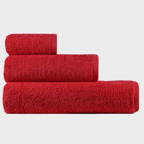 Juego toallas de baño rojo EXCLUSIVE algodón 100%