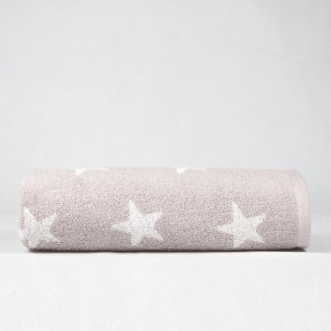 Toalla de baño beige con dibujo Stars de algodón 100%