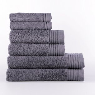 Juego de 6 toallas antracita Azahar de algodón 100%