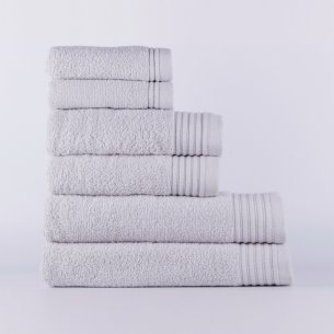 Juego de 6 toallas plata Azahar de algodón 100%