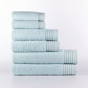 Juego de 6 toallas azul nilo Azahar de algodón 100%