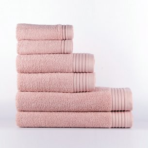 Juego de 6 toallas rosa Azahar de algodón 100%