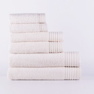 Juego de 6 toallas natural Azahar de algodón 100%