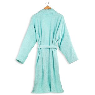 Albornoz baño azul liso adulto de algodón 100% 2