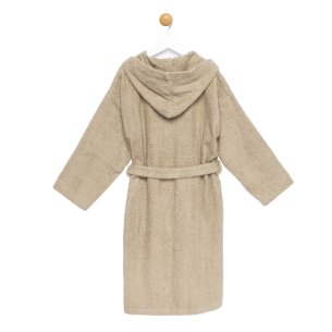 Albornoz niño beige con capucha algodón 100% 2