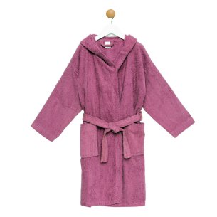 Albornoz niño rosa con capucha algodón 100%