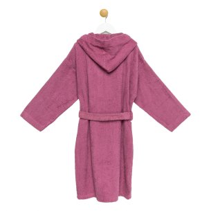 Albornoz niño rosa con capucha algodón 100% 2