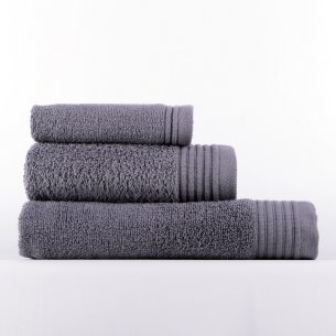 Juego de 3 toallas antracita Azahar de algodón 100%