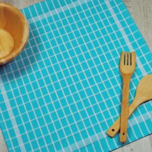 Lote 4 Paños de cocina azul y fucsia algodón 100% 2