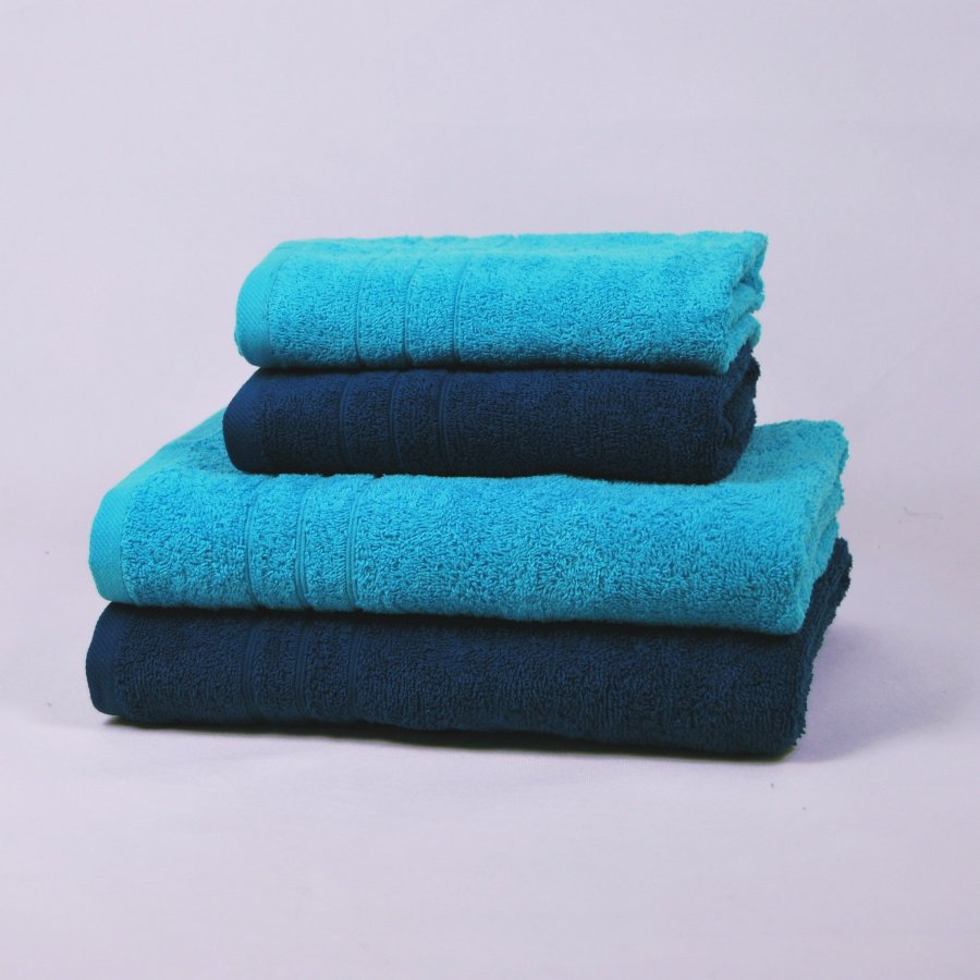 turquoise towels and bath mats