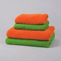 Juego de 4 toallas Naranja y Verde 100% Algodón