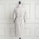Beige and white velour bathrobe made from 100% cotton