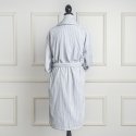 Grey and white velour bathrobe made from 100% cotton