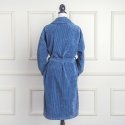 Blue and grey velour bathrobe made from 100% cotton
