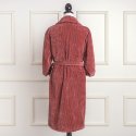 Coral and grey velour bathrobe made from 100% cotton