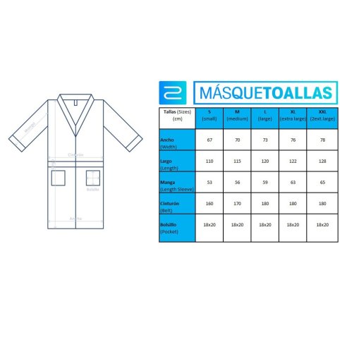 Albornoz baño blanco liso de algodón 100%